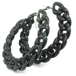 Oversized Hoop Earrings Light Lucite 4"